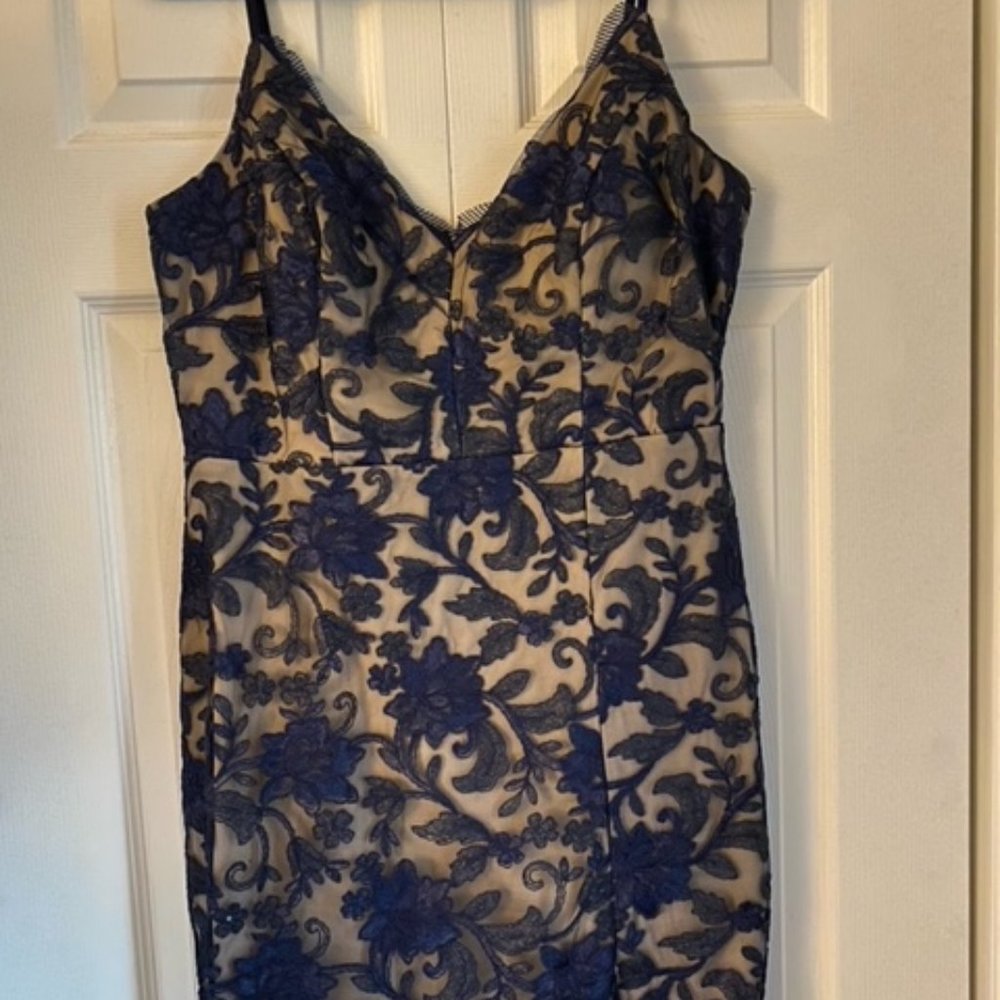Navy and Nude Special Occasion Dress